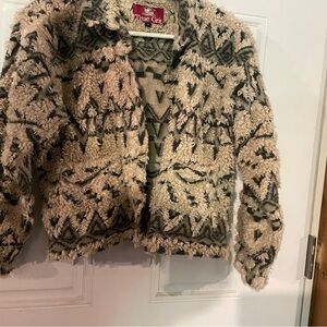 True Grit Cream and Gray Textured Jacket